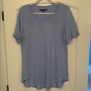 Amaryllis Women's Light Blue Short Sleeve Shirt with Rolled Sleeves. Sz XL NWOT